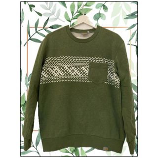 Vintage Carhartt Felpa Verde con Tasca