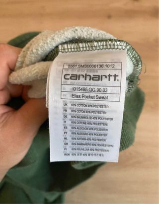 Vintage Carhartt Felpa Verde con Tasca