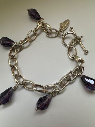 Pulsera Plata 925 con Cristales Morados