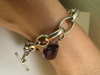 Pulsera Plata 925 con Cristales Morados