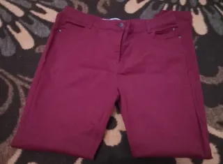 Pantalón mujer talla 44 granate