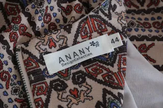 Vestido túnica estampado étnico manga 3/4