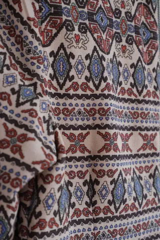 Vestido túnica estampado étnico manga 3/4