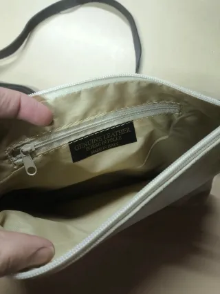 Bolso piel italiana beige
