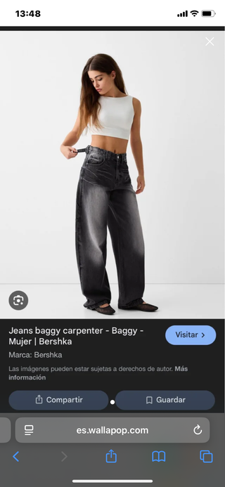 Pantalón Bershka baggy negro mujer