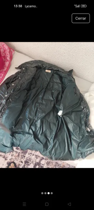 Abrigo acolchado mujer negro