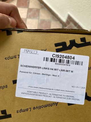 Faro Sinistro Citroen Berlingo H4