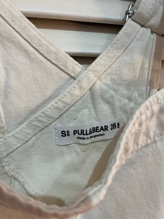 Vestido Peto Vaquero Blanco Pullandbear S nuevo