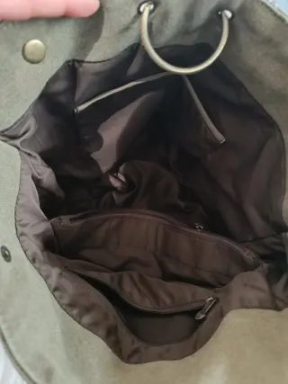 Bolso Lona Grande Multicolor y Verde Oliva