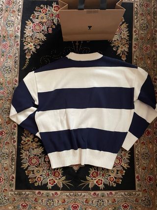 Maglione Ami Paris righe blu e bianche