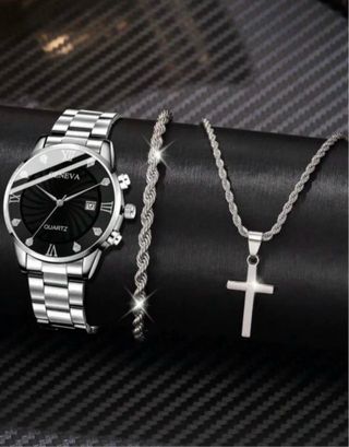 Reloj Geneva Plata y Negro