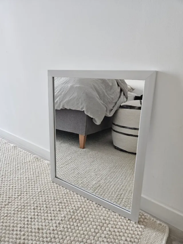 Espejo marco blanco plástico