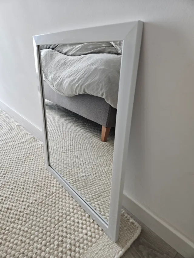 Espejo marco blanco plástico