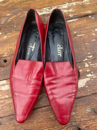 Mocasines de piel burdeos