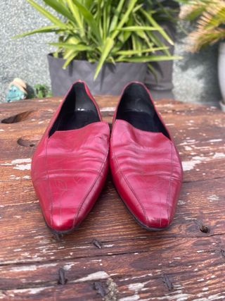 Mocasines de piel burdeos