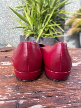 Mocasines de piel burdeos