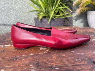 Mocasines de piel burdeos