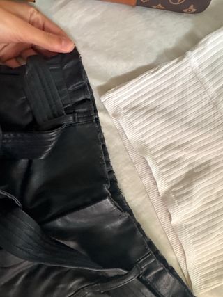 Conjunto Shorts Cuero Negro y top