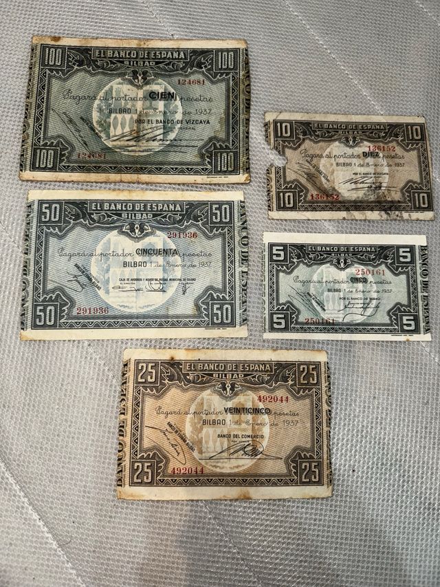 Biglietti Spagna Guerra Civile Bilbao 1937