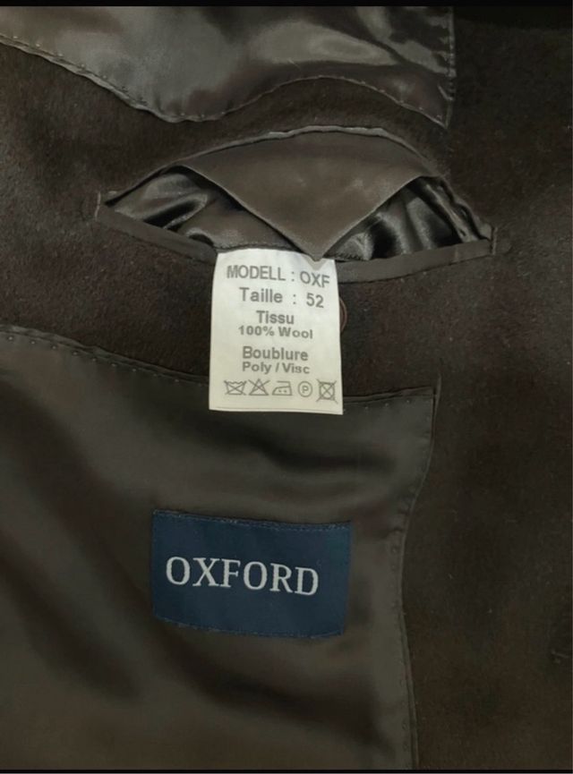 Abrigo Lana Marrón Oscuro Talla 52