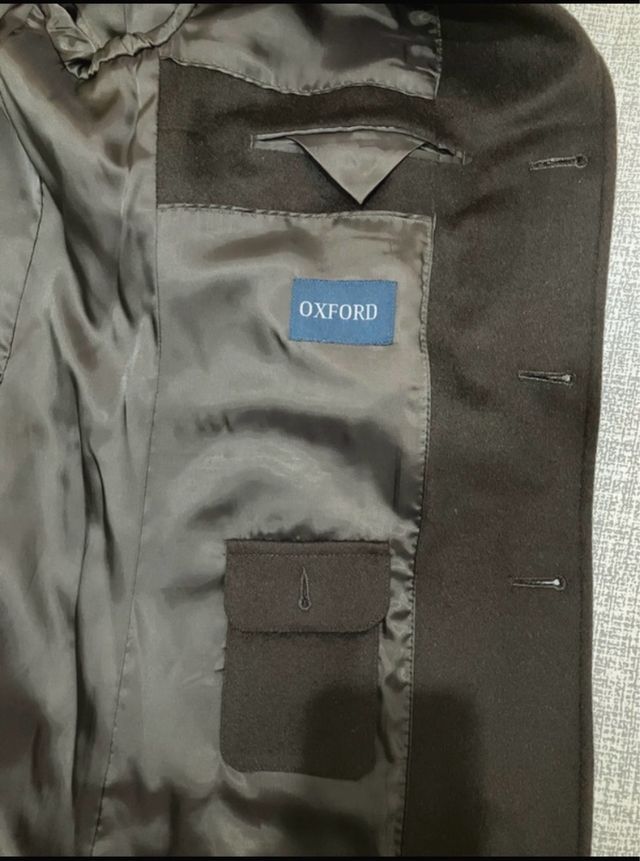 Abrigo Lana Marrón Oscuro Talla 52