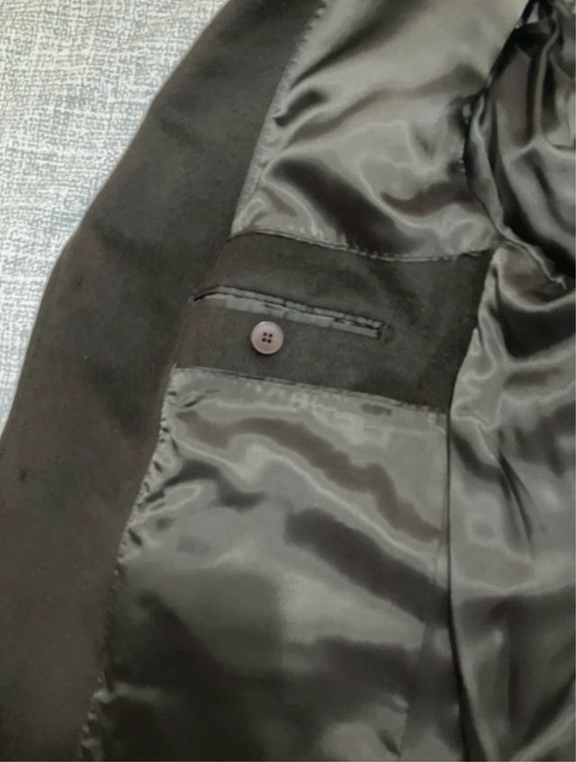 Abrigo Lana Marrón Oscuro Talla 52