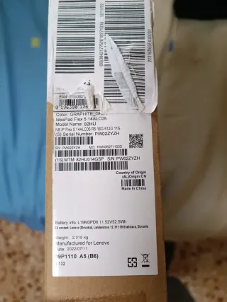 Portátil Lenovo IdeaPad Flex 5 Táctil Gris