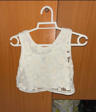Top niña encaje blanco talla 11-12