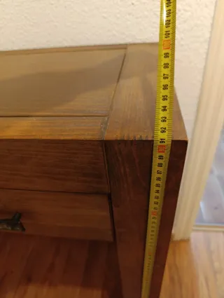 Mobile ingresso in legno massello e specchio