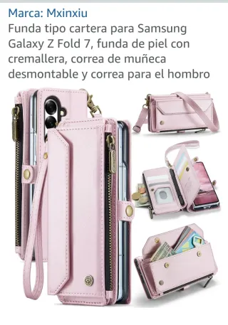 Funda Cartera Samsung Galaxy Z Fold 7 Rosa