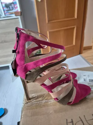 Sandalias Zara Tacon Multicolor