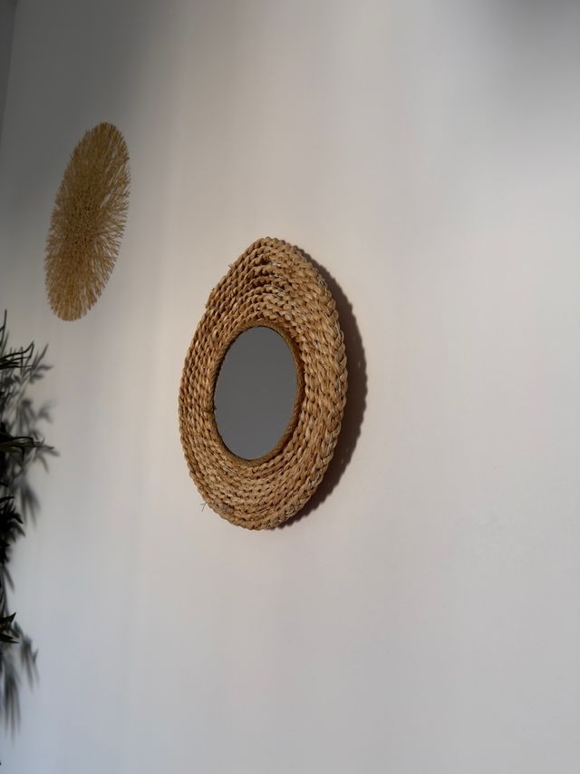 Espejo Decorativo Mimbre Ovalado