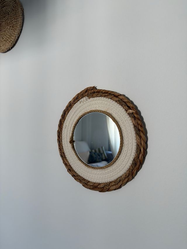 Espejo Decorativo Mimbre Ovalado