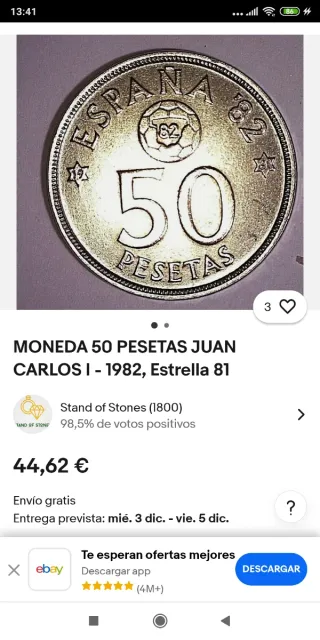 Moneda 50 Pesetas Juan Carlos I - 1982