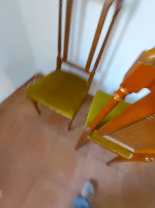 2 Sedie Vintage in Velluto Verde