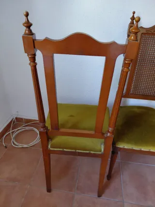 2 Sedie Vintage in Velluto Verde