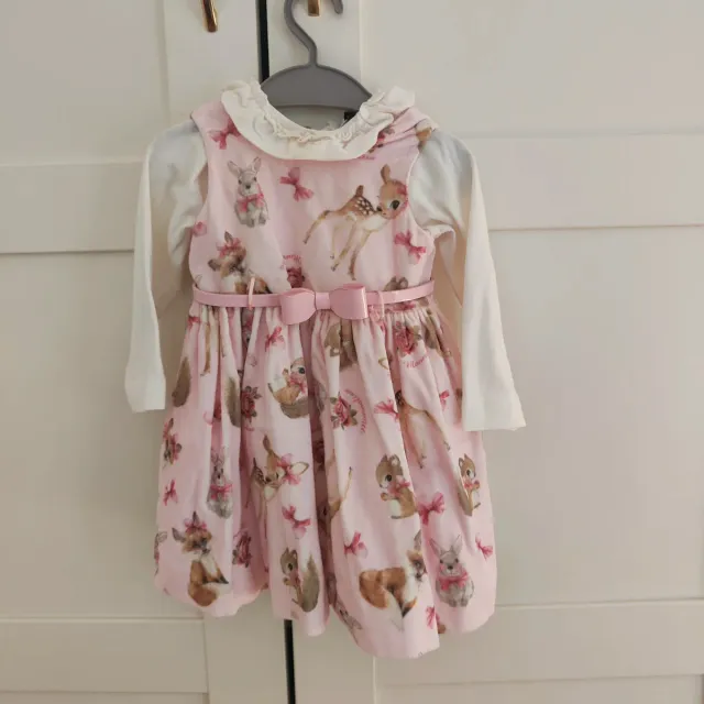 Vestito bambina con stampa animali Monnalisa 76cm