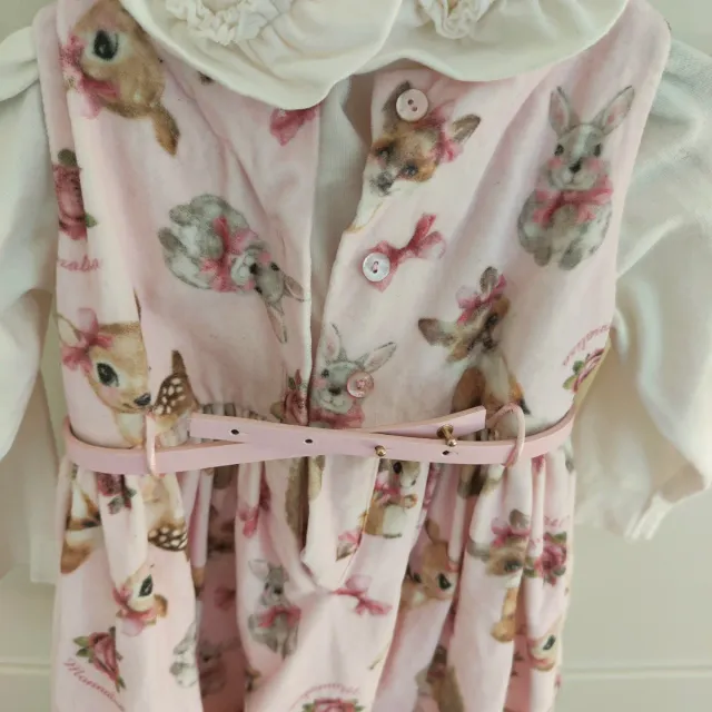 Vestito bambina con stampa animali Monnalisa 76cm