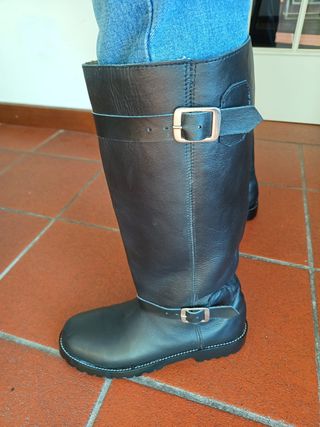 Stivali biker uomo neri con zip