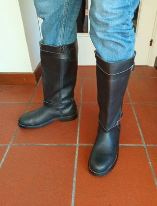 Stivali biker uomo neri con zip