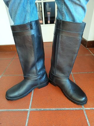 Stivali biker uomo neri con zip