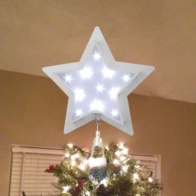 Estrela copa de árvore dupla camada LED frio 27cm