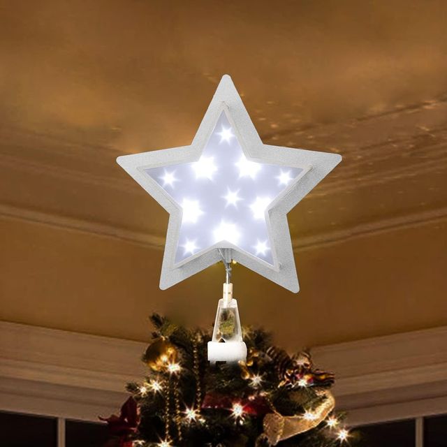 Estrela copa de árvore dupla camada LED frio 27cm