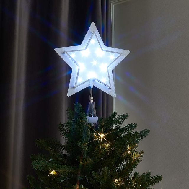 Estrela copa de árvore dupla camada LED frio 27cm