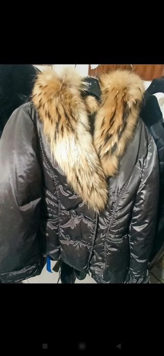 Piumino marrone imbottitura in piume