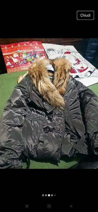 Piumino marrone imbottitura in piume