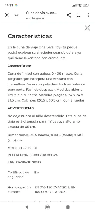 Jané - cuna de viaje + colchón