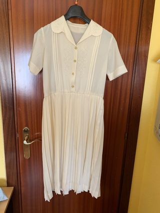 Vestido vintage años 70 beige