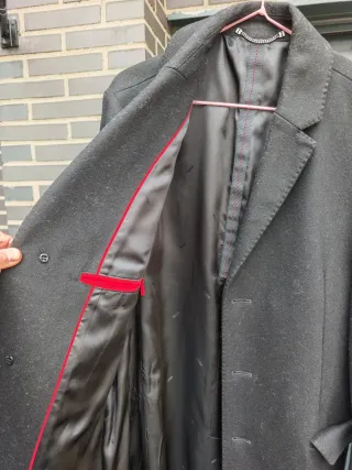 Abrigo Lana Hugo Boss Negro Talla M