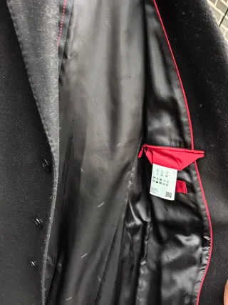 Abrigo Lana Hugo Boss Negro Talla M